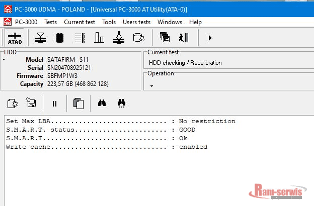 Dysk SSD zgłaszający się z usterką Satafirm S11